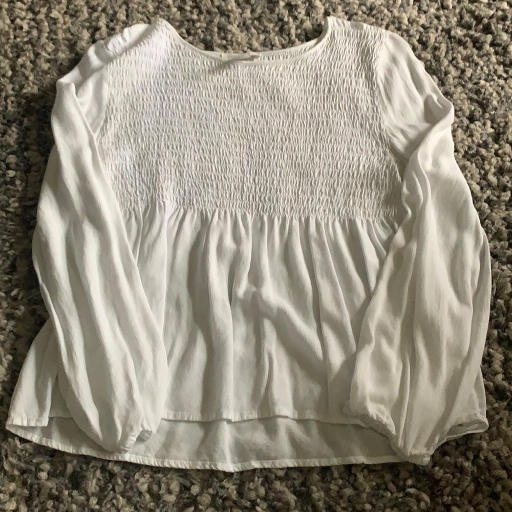 White Scrunch Top